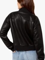 Womens Copped Bomber jacket Black
