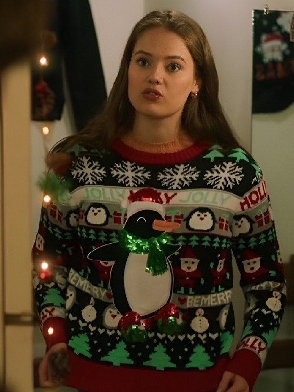 A Royal Icing Christmas Ellise Roth Penguins Graphic Sweater