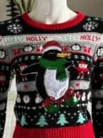 A Royal Icing Ellise Roth Christmas Penguins Graphic Sweater