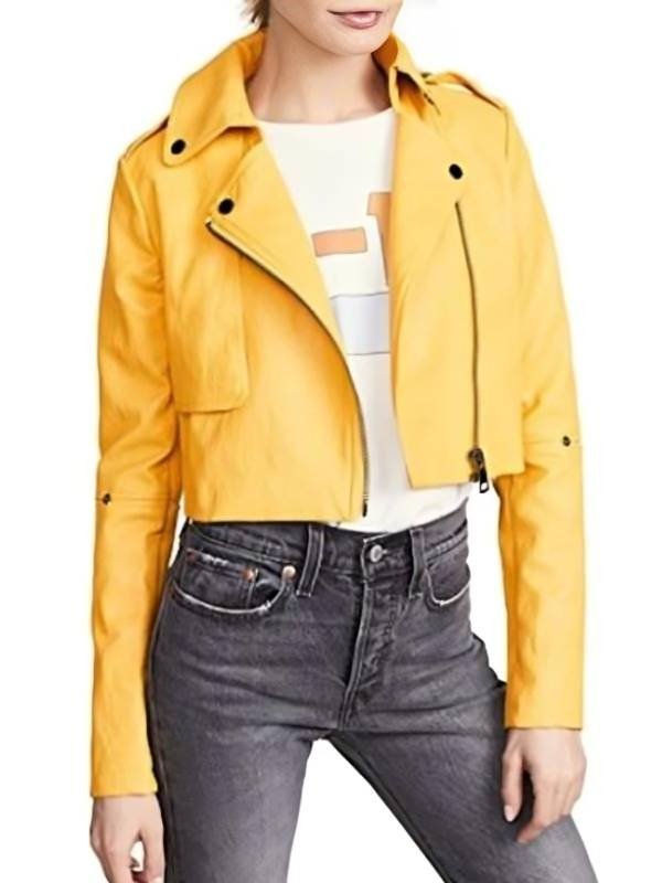 Billie Wizards Beyond Waverly Place Janice LeAnn Brown Yellow Jacket Leather