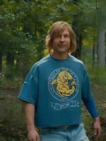 Chad Powers 2025 Glen Powell Blue Graphic Shirt