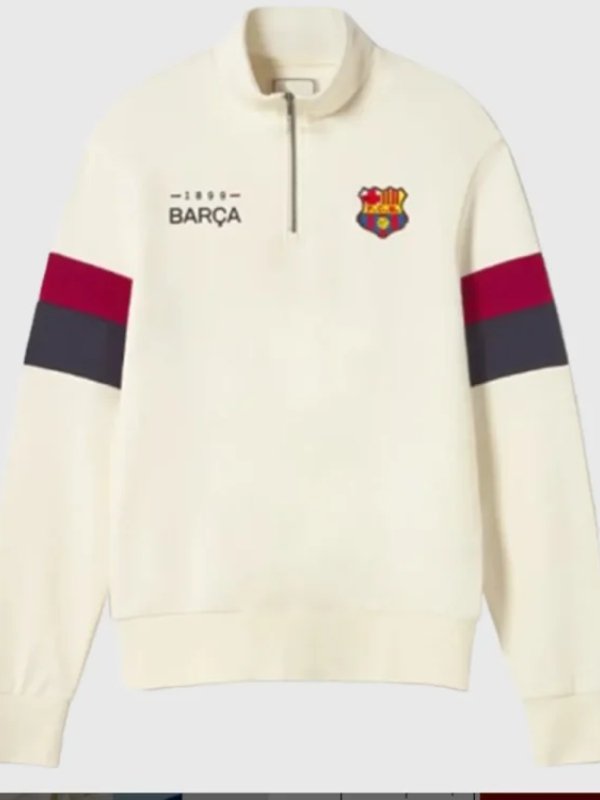 FC Barcelona Retro 1899 White Sweatshirt