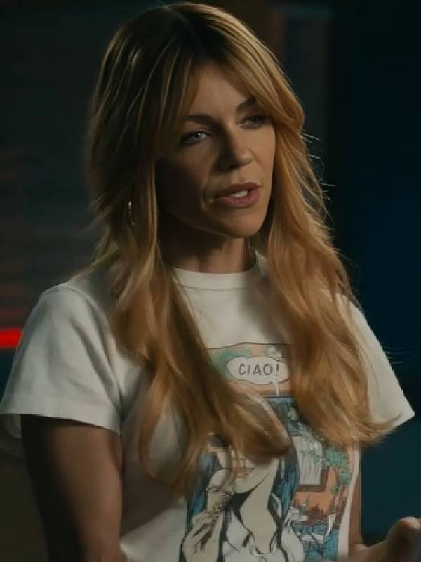 High Potential S02 Kaitlin Olson White Graphic Tee