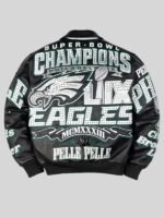 Meek Mill Eagles Leather Jacket Black