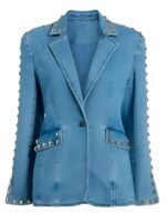 Morgan Gillory High Potential S02 Kaitlin Olson Studded Blue Denim Jacket