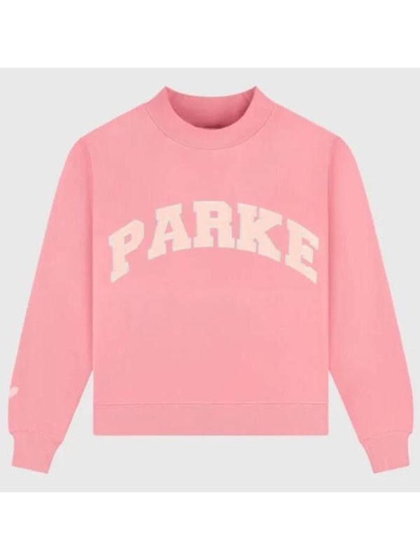 Parke Mockneck Pink Pullover Sweatshirt