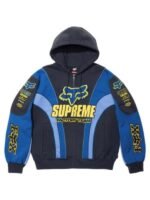 Racing Supreme Fox Zip-up Blue Hooded Sweatshirt