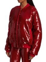 Real Housewives of Potomac Keiarna Stewart Sequin Bomber Jacket - Red