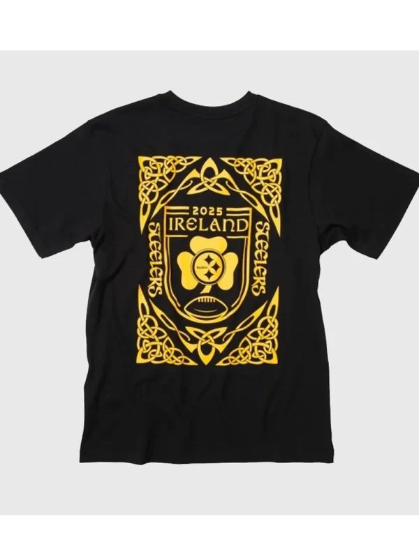 Recreated - Pittsburgh Steeler Ireland Black Printed T-Shirt