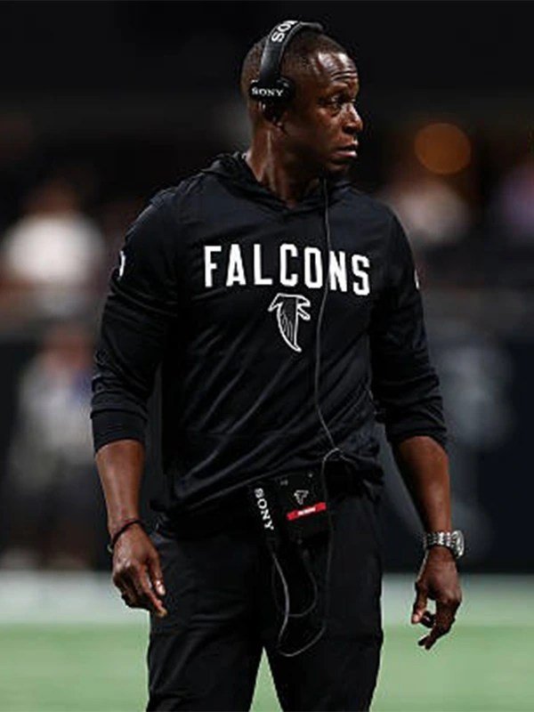 Recreated Raheem Morris Atlanta Falcons 2025 Sideline Black Pullover Hoodie