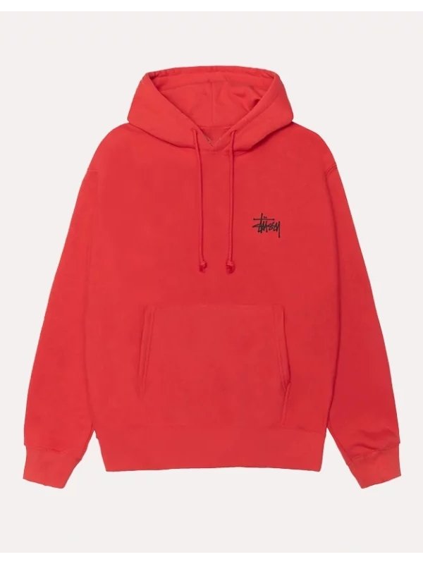 Red Stussy Oversized Hoodie