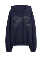 Sandy Oversized Bow Blue Hoodie