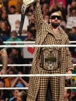 Seth Rollins Monday Night RAW 2025 Checkered Wool Trench Coat - Copy