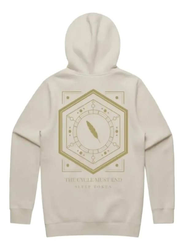 Sleep Token Even In Arcadia Feathered Host Beige Pullover Hoodie