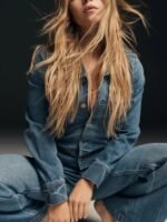 Sydney Sweeney Cinched Blue Denim Jacket