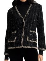 The View 2025 Joy Behar Black Metallic Cardigan
