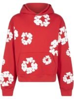 Unisex Denim Tears Pullover Hoodie Red