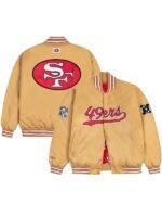Unisex GOLF WANG San Francisco 49ers Satin Golden Bomber Jacket