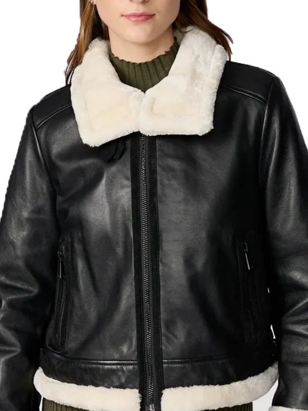 Womens Black Leather Shearling Jacket Womens Black Leather Shearling Jacket