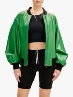 Womens Oversized Bomber Jacket Green