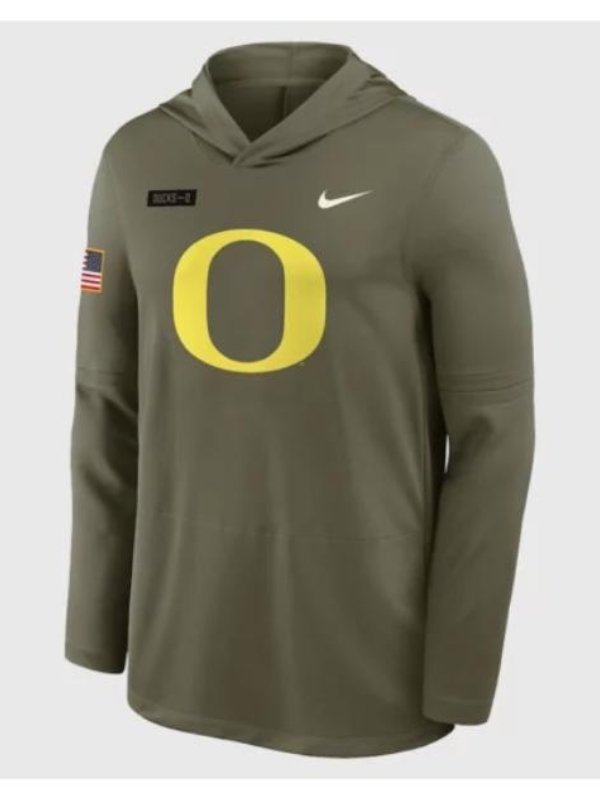 2025 Oregon Ducks Military Appreciation Hooded T-Shirt