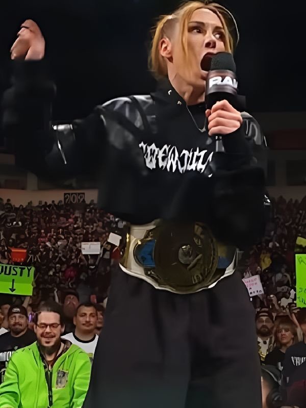 2025 RAW Becky Lynch Cropped Black Hoodie