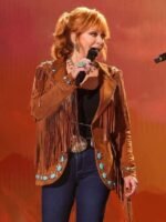 60th Academy Of Country Music Awards 2025 Reba McEntire Brown Fringe Jacket