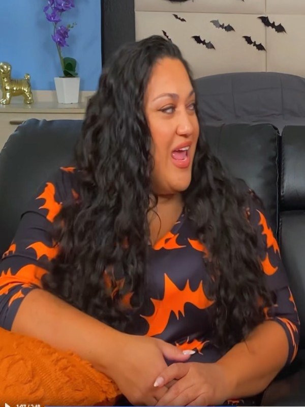 90 Day Fiance Pillow Talk Black & Orange Bat Print Pajamas