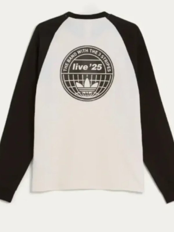 Adidas x Oasis Tour 3-Stripes Cream Color Long Sleeves T-Shirt