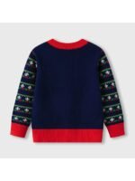 Christmas Holiday 2025 Santa Claus Blue & Red Sweater