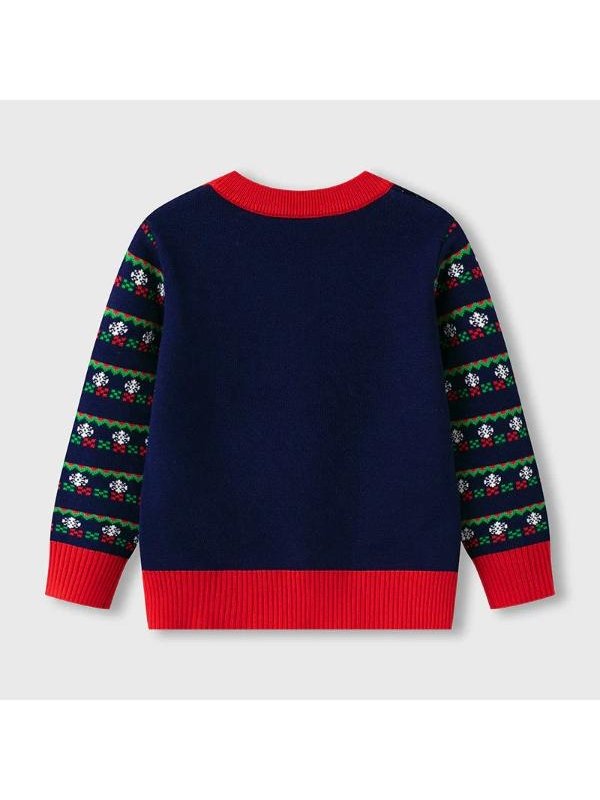 Christmas Holiday 2025 Santa Claus Blue & Red Sweater