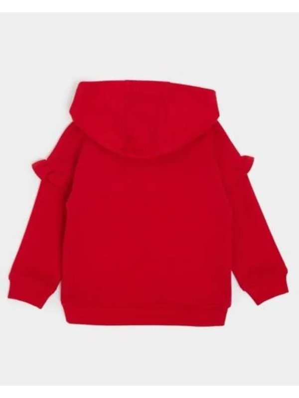 Christmas Santa Claus Printed Red Cotton Hoodie