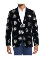 Finding Mr Christmas S02 Jonathan Bennett Snowflake Black Velvet Blazer