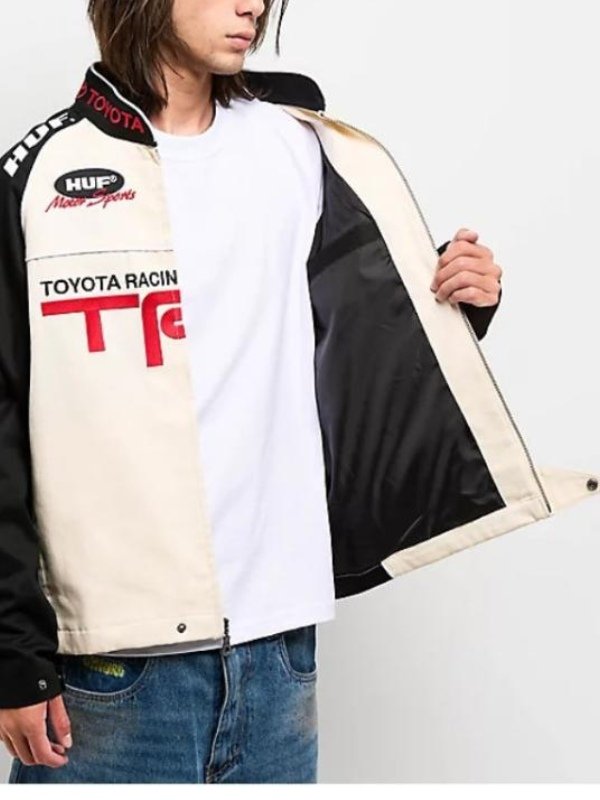 HUF x Toyota TRD Podium Natural & Black Racing Jacket
