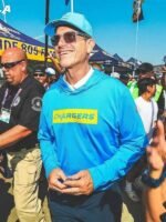 Jim Harbaugh 2025 LA Chargers Sideline Blue Hoodie