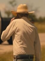 Landman 2024 Billy Bob Thornton White Stripe Shirt