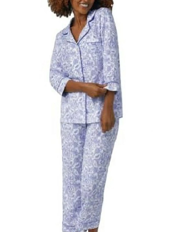 Leanne S01 Leanne Morgan Printed Pajamas-Blue