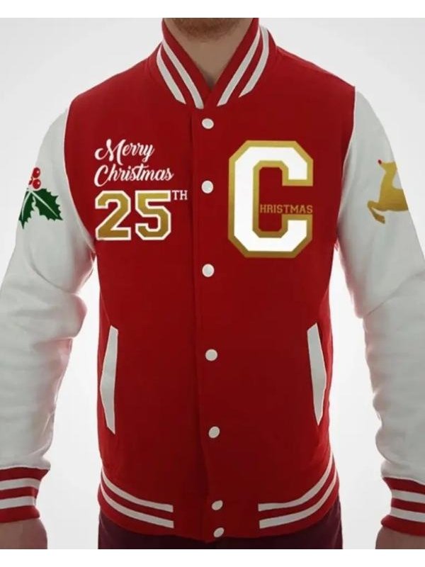 Merry Christmas Red Varsity Jacket