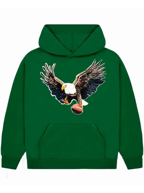 Philadelphia Eagles Cutout Green Pullover Hoodie