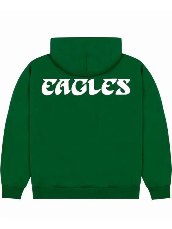 Philadelphia Eagles Green Cutout Pullover Hoodie