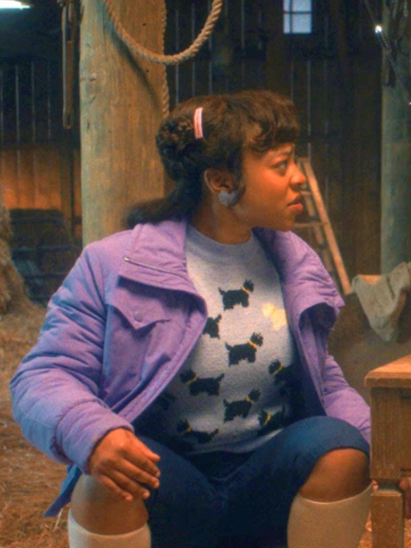 Stranger Things S05 Priah Ferguson Purple Jacket