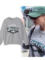 Taylor Swift The Eras Tour The End of an Era Grey Vintage Philadelphia Eagles Sweatshirt