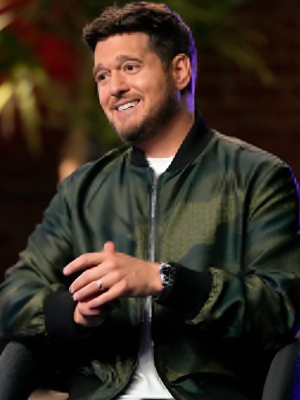 The Voice 2025 Michael Buble Camouflage Bomber Jacket