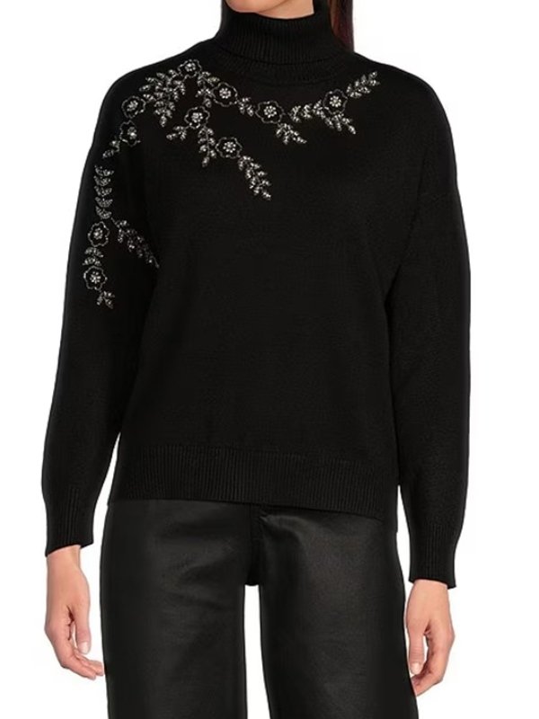 The Voice S26 Reba McEntire Floral Sweater-Black