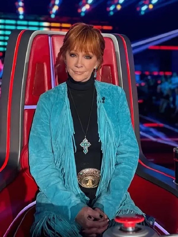 The Voice S28 Reba McEntire Blue Fringe Jacket
