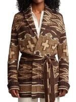 The Voice S28 Reba McEntire Printed Shawl Collar Cardigan