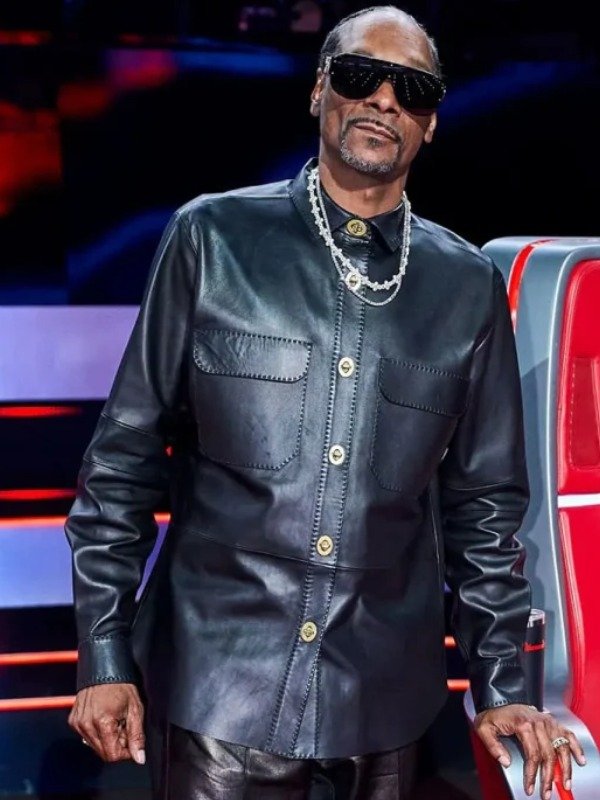 The Voice S28 Snoop Dogg Black Leather Jacket