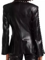 The Voice Season 26 Reba Mcentire Stud Trim Black Leather Jacket