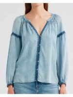 The Young and the Restless Sharon Newman Embroidered Top-Blue