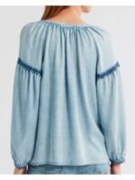 The Young and the Restless Sharon Newman Sharon Case Blue Embroidered Top